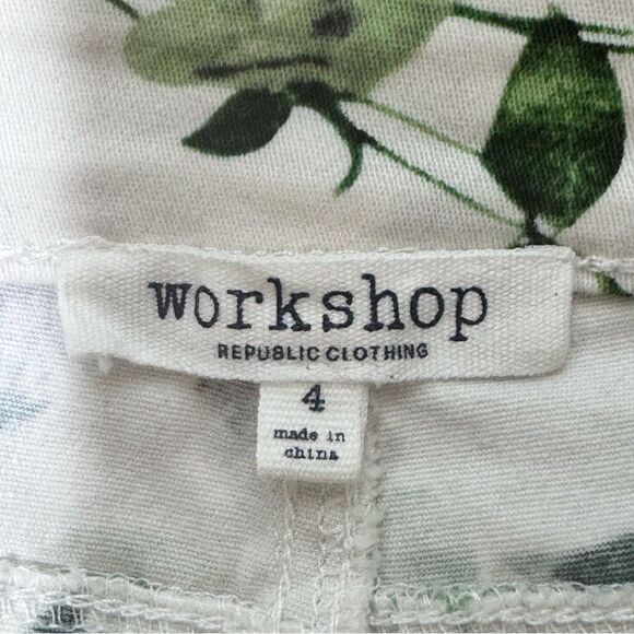Workshop Republic floral print raw edge cut off shorts size 4 - Picture 3 of 7